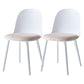 Contemporary Plastic Side Chair Solid Back Kitchen Dining Room Chair White Velour 2 Piece Set Clearhalo 'Dining Chairs' 'Dining Tables & Seating' 'dining_chair' 'furn' 'furn_dining_chair' 'Furniture' 'furniture_dining_chair' 'Kitchen & Dining Furniture' 5081881