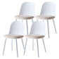 Contemporary Plastic Side Chair Solid Back Kitchen Dining Room Chair White Velour 4 Piece Set Clearhalo 'Dining Chairs' 'Dining Tables & Seating' 'dining_chair' 'furn' 'furn_dining_chair' 'Furniture' 'furniture_dining_chair' 'Kitchen & Dining Furniture' 5081883