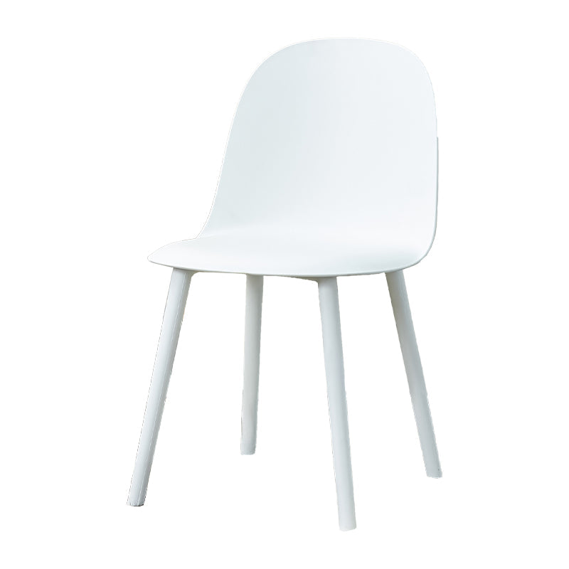 Contemporary Plastic Side Chair Solid Back Kitchen Dining Room Chair White Plastic & Acrylic 1 Piece Clearhalo 'Dining Chairs' 'Dining Tables & Seating' 'dining_chair' 'furn' 'furn_dining_chair' 'Furniture' 'furniture_dining_chair' 'Kitchen & Dining Furniture' 5081884