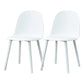 Contemporary Plastic Side Chair Solid Back Kitchen Dining Room Chair White Plastic & Acrylic 2 Piece Set Clearhalo 'Dining Chairs' 'Dining Tables & Seating' 'dining_chair' 'furn' 'furn_dining_chair' 'Furniture' 'furniture_dining_chair' 'Kitchen & Dining Furniture' 5081887
