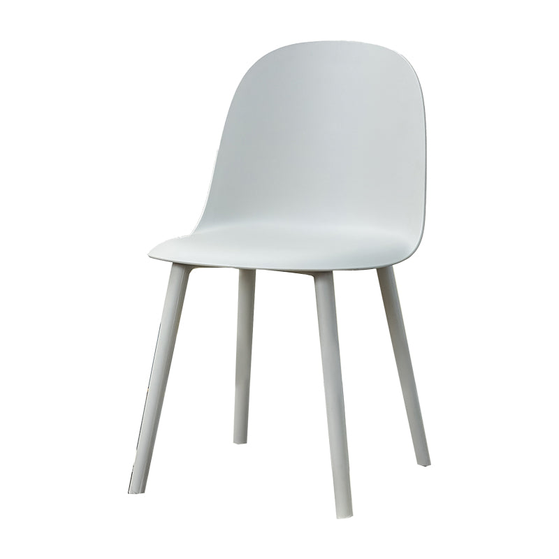 Contemporary Plastic Side Chair Solid Back Kitchen Dining Room Chair Grey Plastic & Acrylic 1 Piece Clearhalo 'Dining Chairs' 'Dining Tables & Seating' 'dining_chair' 'furn' 'furn_dining_chair' 'Furniture' 'furniture_dining_chair' 'Kitchen & Dining Furniture' 5081892