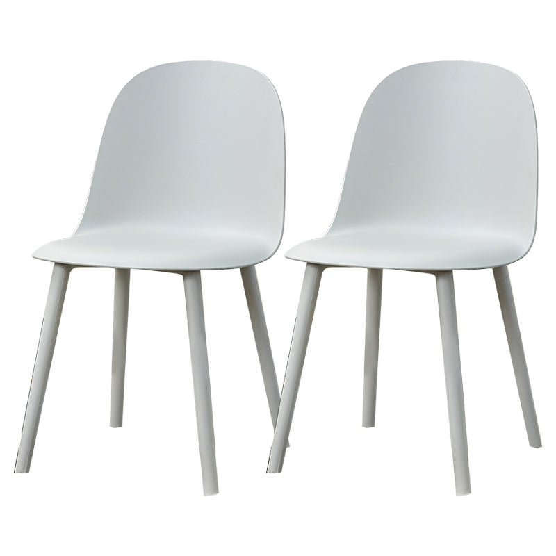Contemporary Plastic Side Chair Solid Back Kitchen Dining Room Chair Grey Plastic & Acrylic 2 Piece Set Clearhalo 'Dining Chairs' 'Dining Tables & Seating' 'dining_chair' 'furn' 'furn_dining_chair' 'Furniture' 'furniture_dining_chair' 'Kitchen & Dining Furniture' 5081893