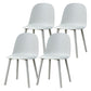 Contemporary Plastic Side Chair Solid Back Kitchen Dining Room Chair Grey Plastic & Acrylic 4 Piece Set Clearhalo 'Dining Chairs' 'Dining Tables & Seating' 'dining_chair' 'furn' 'furn_dining_chair' 'Furniture' 'furniture_dining_chair' 'Kitchen & Dining Furniture' 5081894