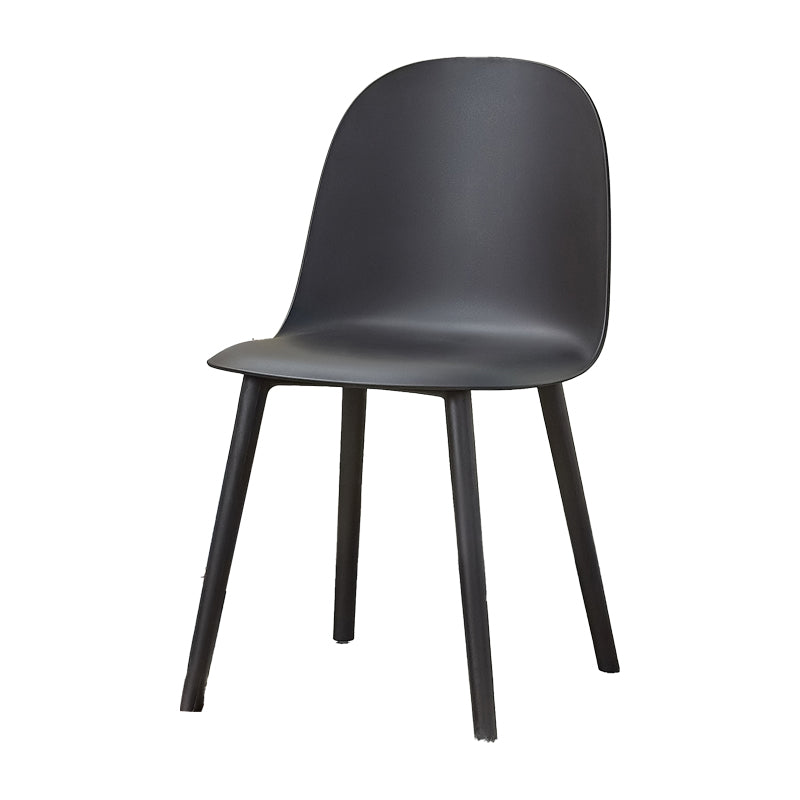 Contemporary Plastic Side Chair Solid Back Kitchen Dining Room Chair Black Plastic & Acrylic 1 Piece Clearhalo 'Dining Chairs' 'Dining Tables & Seating' 'dining_chair' 'furn' 'furn_dining_chair' 'Furniture' 'furniture_dining_chair' 'Kitchen & Dining Furniture' 5081898