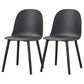 Contemporary Plastic Side Chair Solid Back Kitchen Dining Room Chair Black Plastic & Acrylic 2 Piece Set Clearhalo 'Dining Chairs' 'Dining Tables & Seating' 'dining_chair' 'furn' 'furn_dining_chair' 'Furniture' 'furniture_dining_chair' 'Kitchen & Dining Furniture' 5081899