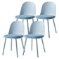 Contemporary Plastic Side Chair Solid Back Kitchen Dining Room Chair Light Blue Velour 4 Piece Set Clearhalo 'Dining Chairs' 'Dining Tables & Seating' 'dining_chair' 'furn' 'furn_dining_chair' 'Furniture' 'furniture_dining_chair' 'Kitchen & Dining Furniture' 5081903