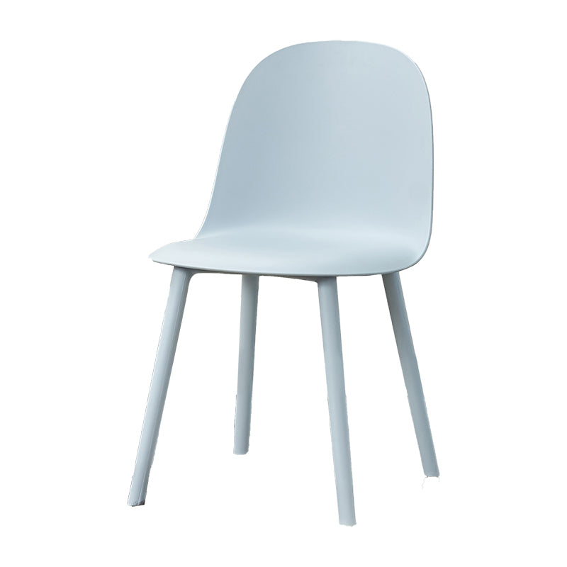 Contemporary Plastic Side Chair Solid Back Kitchen Dining Room Chair Light Blue Plastic & Acrylic 1 Piece Clearhalo 'Dining Chairs' 'Dining Tables & Seating' 'dining_chair' 'furn' 'furn_dining_chair' 'Furniture' 'furniture_dining_chair' 'Kitchen & Dining Furniture' 5081904