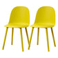 Contemporary Plastic Side Chair Solid Back Kitchen Dining Room Chair Yellow Plastic & Acrylic 2 Piece Set Clearhalo 'Dining Chairs' 'Dining Tables & Seating' 'dining_chair' 'furn' 'furn_dining_chair' 'Furniture' 'furniture_dining_chair' 'Kitchen & Dining Furniture' 5081911