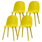Contemporary Plastic Side Chair Solid Back Kitchen Dining Room Chair Yellow Plastic & Acrylic 4 Piece Set Clearhalo 'Dining Chairs' 'Dining Tables & Seating' 'dining_chair' 'furn' 'furn_dining_chair' 'Furniture' 'furniture_dining_chair' 'Kitchen & Dining Furniture' 5081912