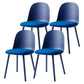 Contemporary Plastic Side Chair Solid Back Kitchen Dining Room Chair Dark Blue Velour 4 Piece Set Clearhalo 'Dining Chairs' 'Dining Tables & Seating' 'dining_chair' 'furn' 'furn_dining_chair' 'Furniture' 'furniture_dining_chair' 'Kitchen & Dining Furniture' 5081915