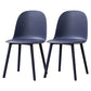 Contemporary Plastic Side Chair Solid Back Kitchen Dining Room Chair Dark Blue Plastic & Acrylic 2 Piece Set Clearhalo 'Dining Chairs' 'Dining Tables & Seating' 'dining_chair' 'furn' 'furn_dining_chair' 'Furniture' 'furniture_dining_chair' 'Kitchen & Dining Furniture' 5081917