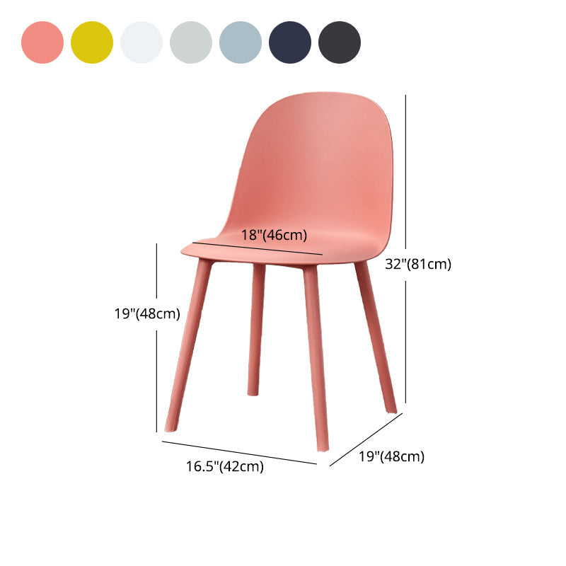 Contemporary Plastic Side Chair Solid Back Kitchen Dining Room Chair Clearhalo 'Dining Chairs' 'Dining Tables & Seating' 'dining_chair' 'furn' 'furn_dining_chair' 'Furniture' 'furniture_dining_chair' 'Kitchen & Dining Furniture' 5081919