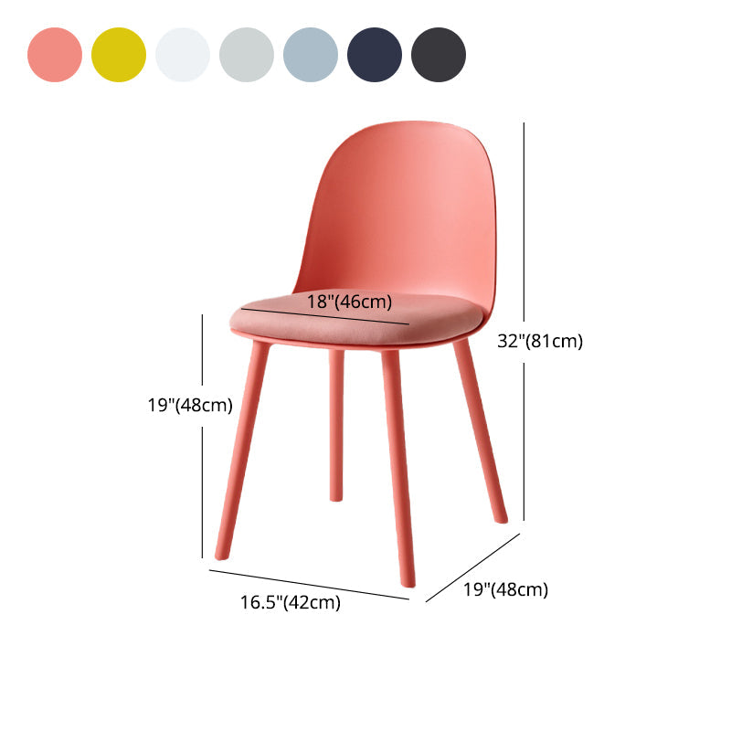 Contemporary Plastic Side Chair Solid Back Kitchen Dining Room Chair Clearhalo 'Dining Chairs' 'Dining Tables & Seating' 'dining_chair' 'furn' 'furn_dining_chair' 'Furniture' 'furniture_dining_chair' 'Kitchen & Dining Furniture' 5081920