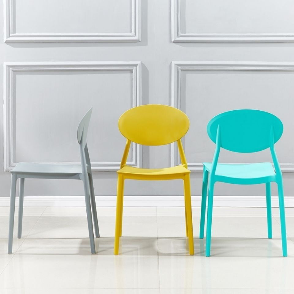 Contemporary Stackable Side Chair Plastic Open Back Dining Chair Clearhalo 'Dining Chairs' 'Dining Tables & Seating' 'dining_chair' 'furn' 'furn_dining_chair' 'Furniture' 'furniture_dining_chair' 'Kitchen & Dining Furniture' 5081927