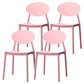 Contemporary Stackable Side Chair Plastic Open Back Dining Chair Pink 4 Piece Set Clearhalo 'Dining Chairs' 'Dining Tables & Seating' 'dining_chair' 'furn' 'furn_dining_chair' 'Furniture' 'furniture_dining_chair' 'Kitchen & Dining Furniture' 5081928