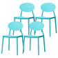 Contemporary Stackable Side Chair Plastic Open Back Dining Chair Blue 4 Piece Set Clearhalo 'Dining Chairs' 'Dining Tables & Seating' 'dining_chair' 'furn' 'furn_dining_chair' 'Furniture' 'furniture_dining_chair' 'Kitchen & Dining Furniture' 5081938