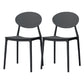 Contemporary Stackable Side Chair Plastic Open Back Dining Chair Black 2 Piece Set Clearhalo 'Dining Chairs' 'Dining Tables & Seating' 'dining_chair' 'furn' 'furn_dining_chair' 'Furniture' 'furniture_dining_chair' 'Kitchen & Dining Furniture' 5081939