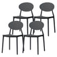 Contemporary Stackable Side Chair Plastic Open Back Dining Chair Black 4 Piece Set Clearhalo 'Dining Chairs' 'Dining Tables & Seating' 'dining_chair' 'furn' 'furn_dining_chair' 'Furniture' 'furniture_dining_chair' 'Kitchen & Dining Furniture' 5081940