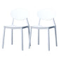 Contemporary Stackable Side Chair Plastic Open Back Dining Chair White 2 Piece Set Clearhalo 'Dining Chairs' 'Dining Tables & Seating' 'dining_chair' 'furn' 'furn_dining_chair' 'Furniture' 'furniture_dining_chair' 'Kitchen & Dining Furniture' 5081941