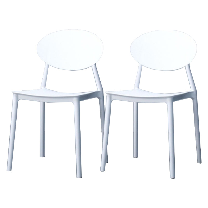 Contemporary Stackable Side Chair Plastic Open Back Dining Chair White 2 Piece Set Clearhalo 'Dining Chairs' 'Dining Tables & Seating' 'dining_chair' 'furn' 'furn_dining_chair' 'Furniture' 'furniture_dining_chair' 'Kitchen & Dining Furniture' 5081941