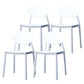 Contemporary Stackable Side Chair Plastic Open Back Dining Chair White 4 Piece Set Clearhalo 'Dining Chairs' 'Dining Tables & Seating' 'dining_chair' 'furn' 'furn_dining_chair' 'Furniture' 'furniture_dining_chair' 'Kitchen & Dining Furniture' 5081942