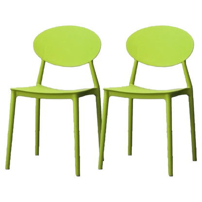 Contemporary Stackable Side Chair Plastic Open Back Dining Chair Green 2 Piece Set Clearhalo 'Dining Chairs' 'Dining Tables & Seating' 'dining_chair' 'furn' 'furn_dining_chair' 'Furniture' 'furniture_dining_chair' 'Kitchen & Dining Furniture' 5081943