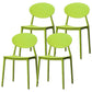 Contemporary Stackable Side Chair Plastic Open Back Dining Chair Green 4 Piece Set Clearhalo 'Dining Chairs' 'Dining Tables & Seating' 'dining_chair' 'furn' 'furn_dining_chair' 'Furniture' 'furniture_dining_chair' 'Kitchen & Dining Furniture' 5081944