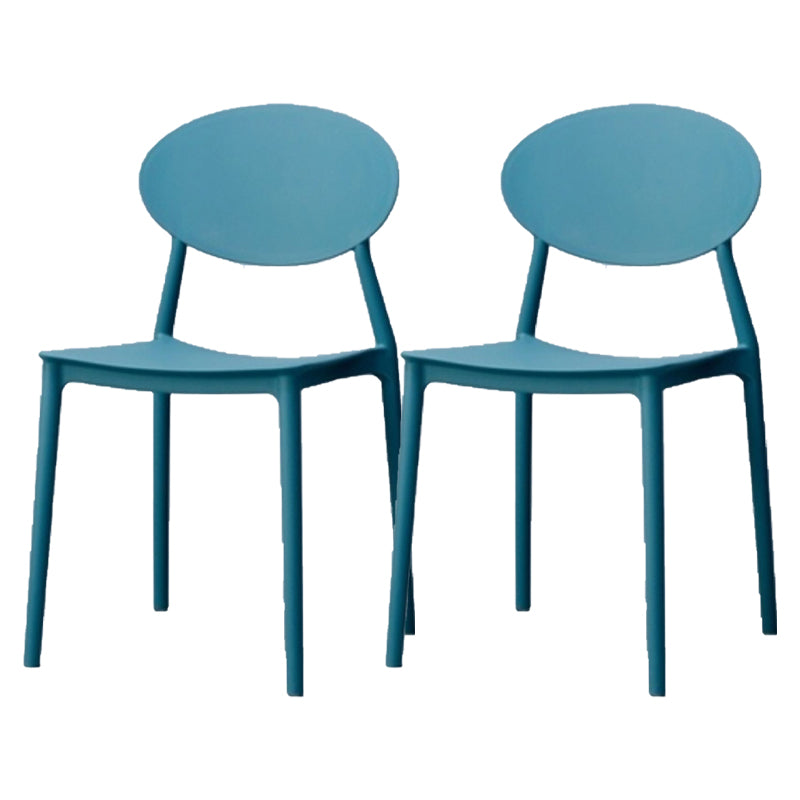 Contemporary Stackable Side Chair Plastic Open Back Dining Chair Dark Blue 2 Piece Set Clearhalo 'Dining Chairs' 'Dining Tables & Seating' 'dining_chair' 'furn' 'furn_dining_chair' 'Furniture' 'furniture_dining_chair' 'Kitchen & Dining Furniture' 5081945