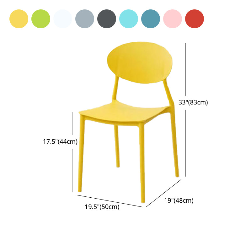 Contemporary Stackable Side Chair Plastic Open Back Dining Chair Clearhalo 'Dining Chairs' 'Dining Tables & Seating' 'dining_chair' 'furn' 'furn_dining_chair' 'Furniture' 'furniture_dining_chair' 'Kitchen & Dining Furniture' 5081947