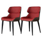 Modern Side Dining Chairs Faux Leather Dining Chairs for Dining Room Red 2 Piece Set Clearhalo 'Dining Chairs' 'Dining Tables & Seating' 'dining_chair' 'furn' 'furn_dining_chair' 'Furniture' 'furniture_dining_chair' 'Kitchen & Dining Furniture' 5081957