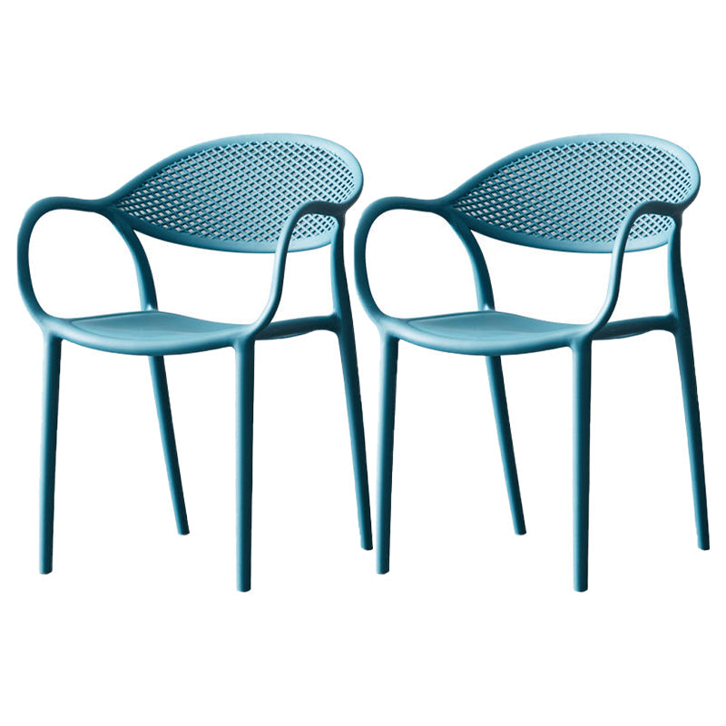 Contemporary Plastic Arm Chair Open Back Kitchen Dining Room Chair Clearhalo 'Dining Chairs' 'Dining Tables & Seating' 'dining_chair' 'furn' 'furn_dining_chair' 'Furniture' 'furniture_dining_chair' 'Kitchen & Dining Furniture' 5081962