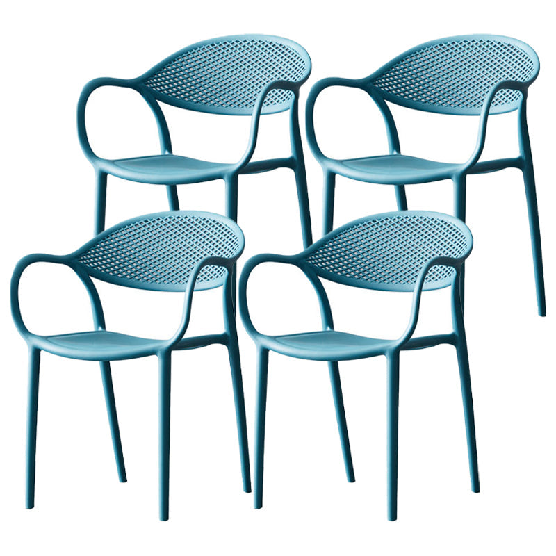 Contemporary Plastic Arm Chair Open Back Kitchen Dining Room Chair Clearhalo 'Dining Chairs' 'Dining Tables & Seating' 'dining_chair' 'furn' 'furn_dining_chair' 'Furniture' 'furniture_dining_chair' 'Kitchen & Dining Furniture' 5081964