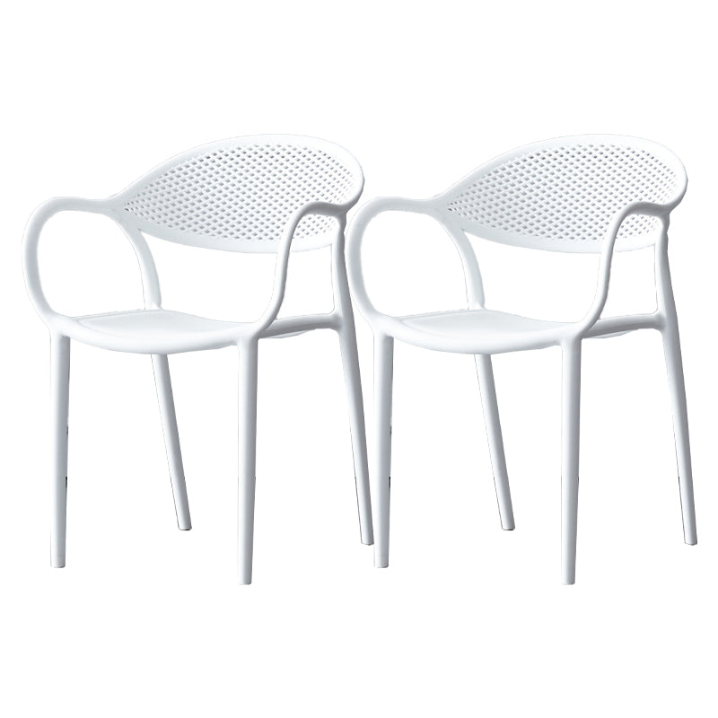 Contemporary Plastic Arm Chair Open Back Kitchen Dining Room Chair Clearhalo 'Dining Chairs' 'Dining Tables & Seating' 'dining_chair' 'furn' 'furn_dining_chair' 'Furniture' 'furniture_dining_chair' 'Kitchen & Dining Furniture' 5081966
