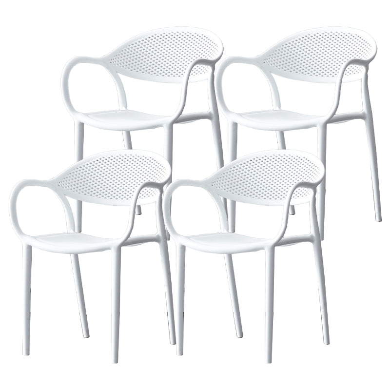 Contemporary Plastic Arm Chair Open Back Kitchen Dining Room Chair Clearhalo 'Dining Chairs' 'Dining Tables & Seating' 'dining_chair' 'furn' 'furn_dining_chair' 'Furniture' 'furniture_dining_chair' 'Kitchen & Dining Furniture' 5081967