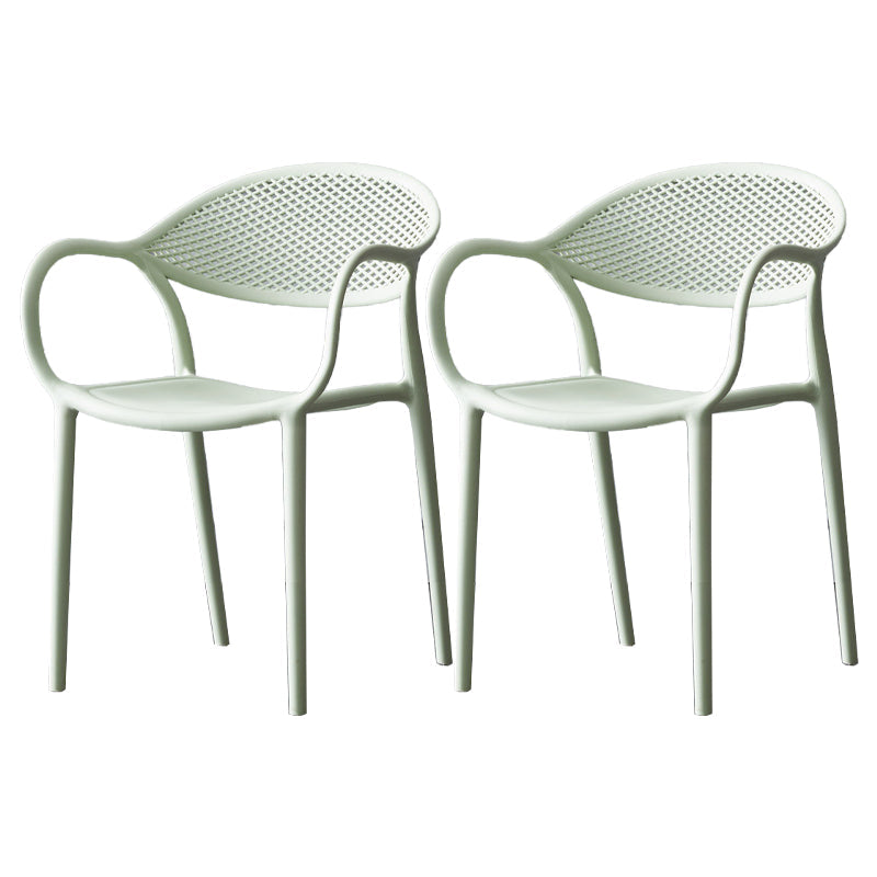 Contemporary Plastic Arm Chair Open Back Kitchen Dining Room Chair Clearhalo 'Dining Chairs' 'Dining Tables & Seating' 'dining_chair' 'furn' 'furn_dining_chair' 'Furniture' 'furniture_dining_chair' 'Kitchen & Dining Furniture' 5081970