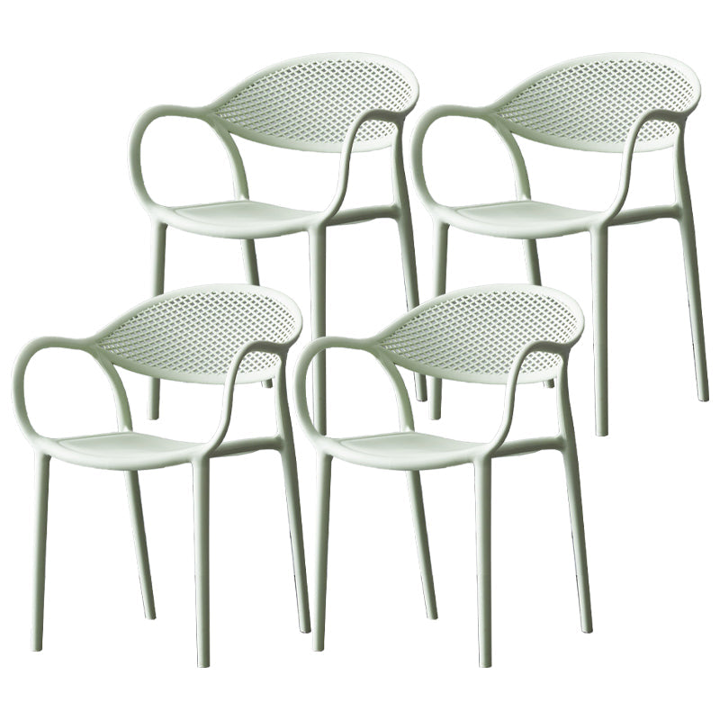 Contemporary Plastic Arm Chair Open Back Kitchen Dining Room Chair Clearhalo 'Dining Chairs' 'Dining Tables & Seating' 'dining_chair' 'furn' 'furn_dining_chair' 'Furniture' 'furniture_dining_chair' 'Kitchen & Dining Furniture' 5081971