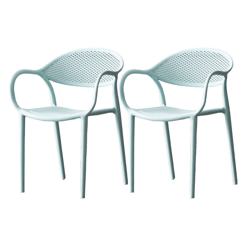 Contemporary Plastic Arm Chair Open Back Kitchen Dining Room Chair Clearhalo 'Dining Chairs' 'Dining Tables & Seating' 'dining_chair' 'furn' 'furn_dining_chair' 'Furniture' 'furniture_dining_chair' 'Kitchen & Dining Furniture' 5081974