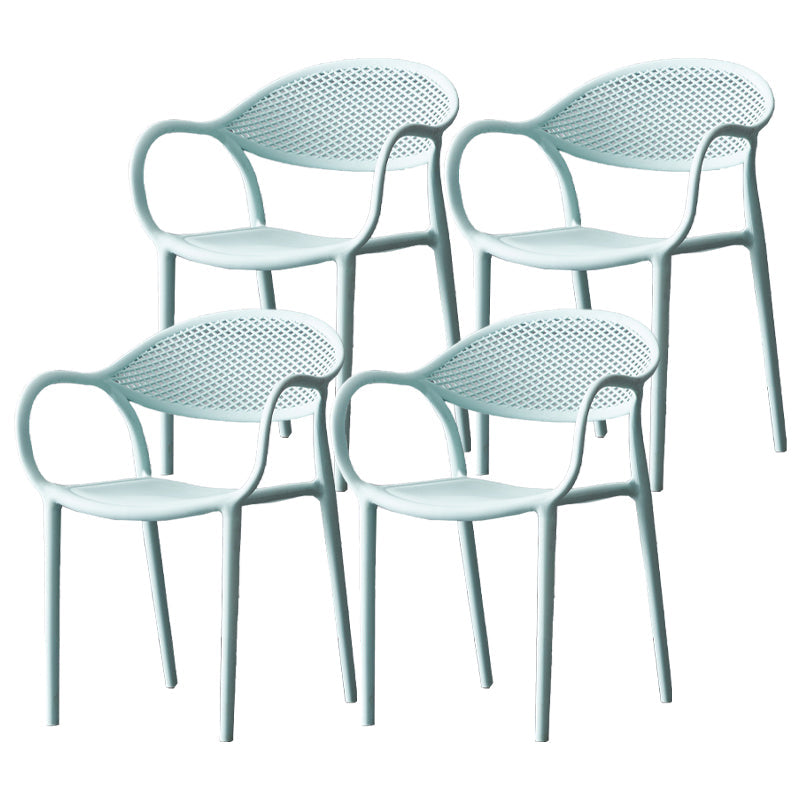 Contemporary Plastic Arm Chair Open Back Kitchen Dining Room Chair Clearhalo 'Dining Chairs' 'Dining Tables & Seating' 'dining_chair' 'furn' 'furn_dining_chair' 'Furniture' 'furniture_dining_chair' 'Kitchen & Dining Furniture' 5081975