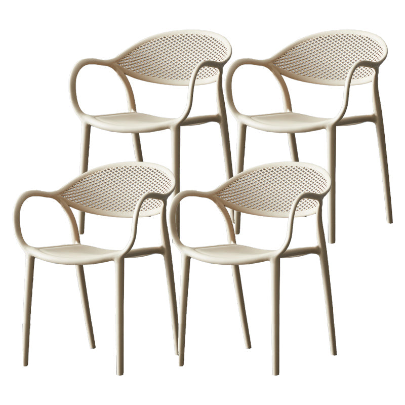 Contemporary Plastic Arm Chair Open Back Kitchen Dining Room Chair Clearhalo 'Dining Chairs' 'Dining Tables & Seating' 'dining_chair' 'furn' 'furn_dining_chair' 'Furniture' 'furniture_dining_chair' 'Kitchen & Dining Furniture' 5081979