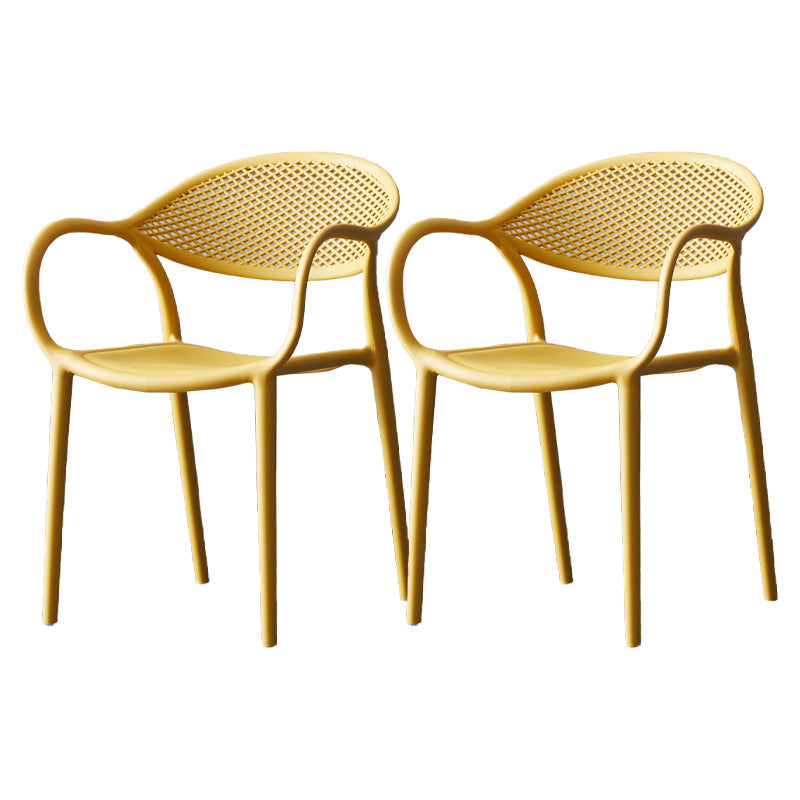 Contemporary Plastic Arm Chair Open Back Kitchen Dining Room Chair Clearhalo 'Dining Chairs' 'Dining Tables & Seating' 'dining_chair' 'furn' 'furn_dining_chair' 'Furniture' 'furniture_dining_chair' 'Kitchen & Dining Furniture' 5081982