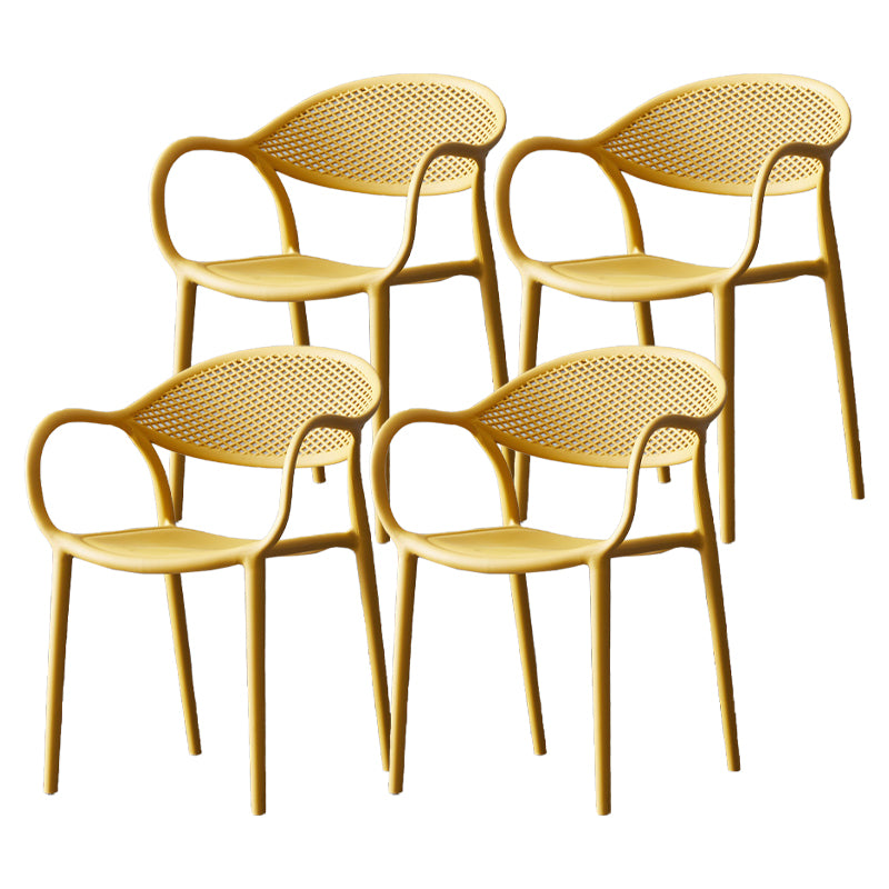 Contemporary Plastic Arm Chair Open Back Kitchen Dining Room Chair Clearhalo 'Dining Chairs' 'Dining Tables & Seating' 'dining_chair' 'furn' 'furn_dining_chair' 'Furniture' 'furniture_dining_chair' 'Kitchen & Dining Furniture' 5081983