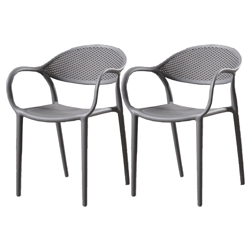 Contemporary Plastic Arm Chair Open Back Kitchen Dining Room Chair Clearhalo 'Dining Chairs' 'Dining Tables & Seating' 'dining_chair' 'furn' 'furn_dining_chair' 'Furniture' 'furniture_dining_chair' 'Kitchen & Dining Furniture' 5081984