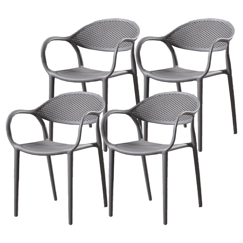 Contemporary Plastic Arm Chair Open Back Kitchen Dining Room Chair Clearhalo 'Dining Chairs' 'Dining Tables & Seating' 'dining_chair' 'furn' 'furn_dining_chair' 'Furniture' 'furniture_dining_chair' 'Kitchen & Dining Furniture' 5081985