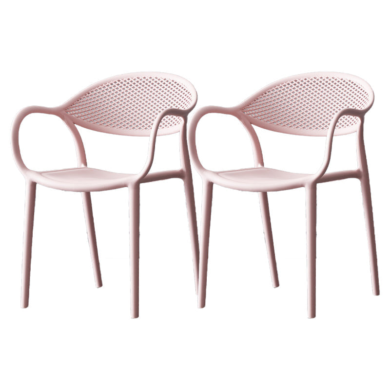 Contemporary Plastic Arm Chair Open Back Kitchen Dining Room Chair Clearhalo 'Dining Chairs' 'Dining Tables & Seating' 'dining_chair' 'furn' 'furn_dining_chair' 'Furniture' 'furniture_dining_chair' 'Kitchen & Dining Furniture' 5081986