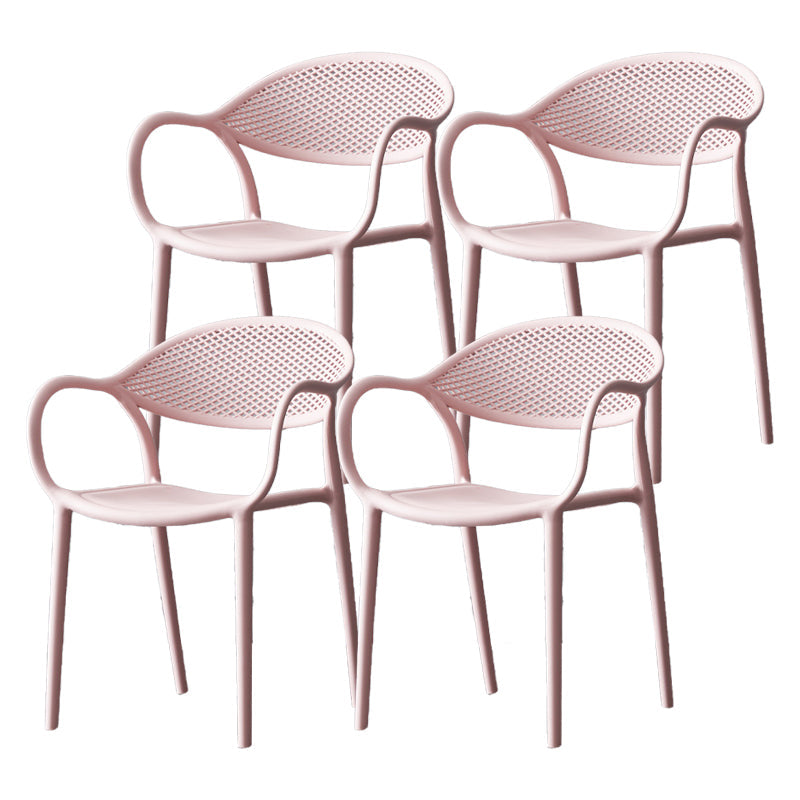 Contemporary Plastic Arm Chair Open Back Kitchen Dining Room Chair Clearhalo 'Dining Chairs' 'Dining Tables & Seating' 'dining_chair' 'furn' 'furn_dining_chair' 'Furniture' 'furniture_dining_chair' 'Kitchen & Dining Furniture' 5081987
