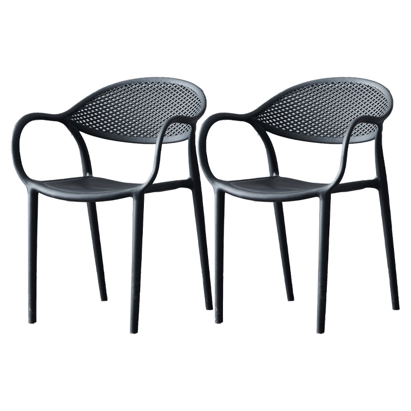 Contemporary Plastic Arm Chair Open Back Kitchen Dining Room Chair Clearhalo 'Dining Chairs' 'Dining Tables & Seating' 'dining_chair' 'furn' 'furn_dining_chair' 'Furniture' 'furniture_dining_chair' 'Kitchen & Dining Furniture' 5081988