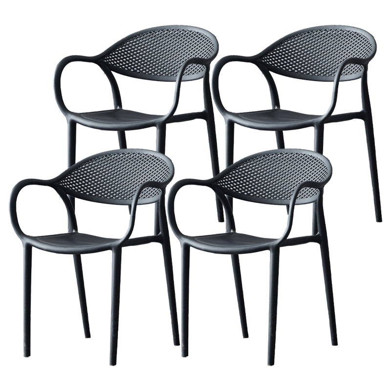 Contemporary Plastic Arm Chair Open Back Kitchen Dining Room Chair Clearhalo 'Dining Chairs' 'Dining Tables & Seating' 'dining_chair' 'furn' 'furn_dining_chair' 'Furniture' 'furniture_dining_chair' 'Kitchen & Dining Furniture' 5081989
