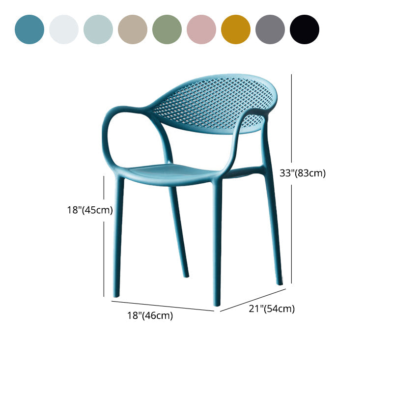 Contemporary Plastic Arm Chair Open Back Kitchen Dining Room Chair Clearhalo 'Dining Chairs' 'Dining Tables & Seating' 'dining_chair' 'furn' 'furn_dining_chair' 'Furniture' 'furniture_dining_chair' 'Kitchen & Dining Furniture' 5081990