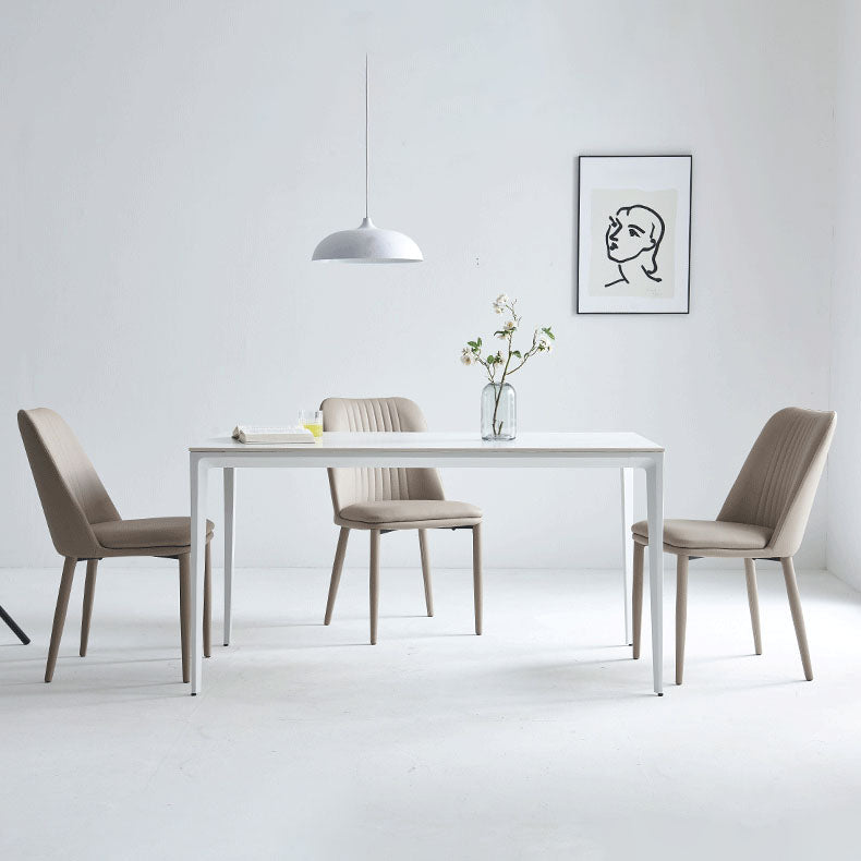 Faux Leather Contemporary Dining Chair Matte Finish Solid Back Side Chair Clearhalo 'Dining Chairs' 'Dining Tables & Seating' 'dining_chair' 'furn' 'furn_dining_chair' 'Furniture' 'furniture_dining_chair' 'Kitchen & Dining Furniture' 5082007