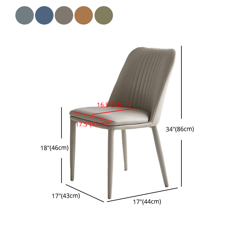 Faux Leather Contemporary Dining Chair Matte Finish Solid Back Side Chair Clearhalo 'Dining Chairs' 'Dining Tables & Seating' 'dining_chair' 'furn' 'furn_dining_chair' 'Furniture' 'furniture_dining_chair' 'Kitchen & Dining Furniture' 5082011